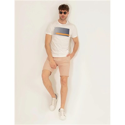 Turuncu Slim Fit Beli Lastikli Şort