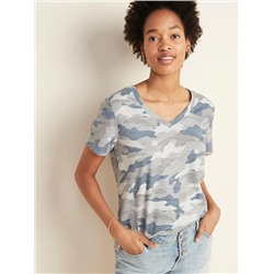 EveryWear Printed V-Neck T-Shirt for Women