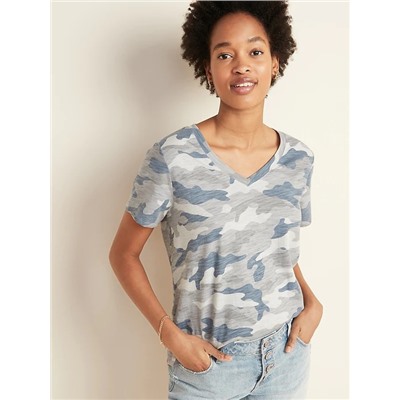 EveryWear Printed V-Neck T-Shirt for Women