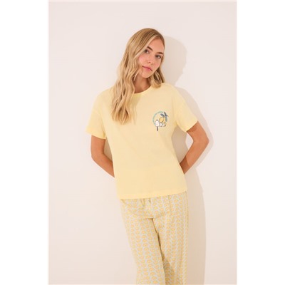 Pijama largo 100% algodón limones Snoopy