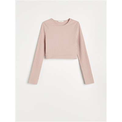 Oberteil aus Rippstrickjersey