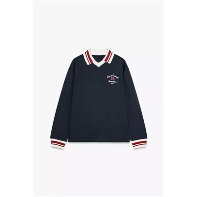 EMBROIDERED POLO SWEATSHIRT
