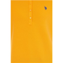 Kadın Sarı Basic Polo Yaka Tişört