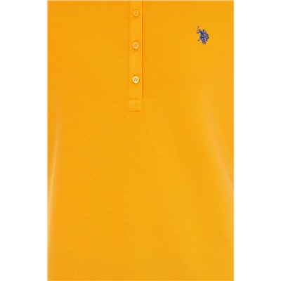 Kadın Sarı Basic Polo Yaka Tişört