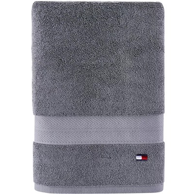 TOMMY HILFIGER Modern American Solid Cotton Bath Towel, 30" x 54"