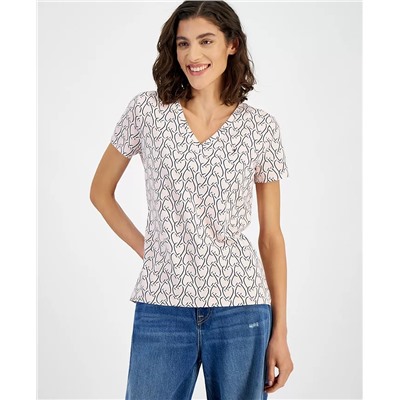 Tommy Hilfiger Women's Heartlock V-Neck Short-Sleeve T-Shirt