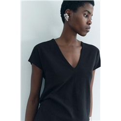 LINEN AND COTTON BLEND T-SHIRT