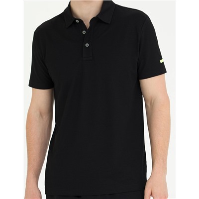 Siyah Slim Fit Polo Yaka Tişört