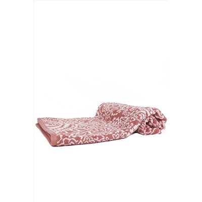 Taka Fabrics Karışık Desenli Wave % 100 Pamuk Banyo Havlusu ölçü 70x140 cm, Pembe-Beyaz HWAVE70x140