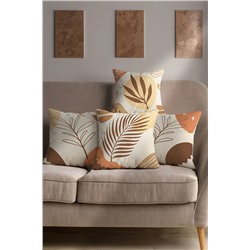Şah Dekor Bohem Flat Art Design Boho Style Kahverengi Krem Renklerde 4'lü Dijital Baskılı Kırlent Kılıfı SHD-BHM