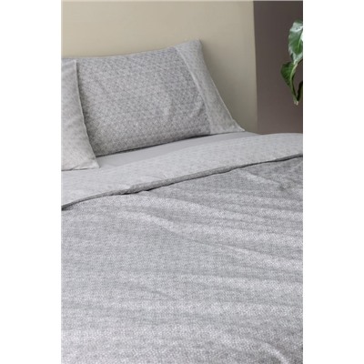Lavem Çift Kişilik %100 Pamuk Madame Coco Crep Baskılı Nevresim Takımı - Gri