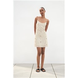 DRESS WITH SEASHELLS AND EMBROIDERY