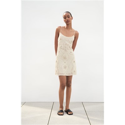 DRESS WITH SEASHELLS AND EMBROIDERY