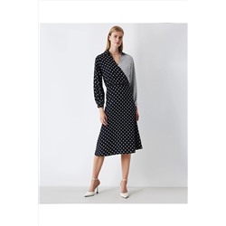 MISS IPEKYOLColorblock puantiye desen elbise