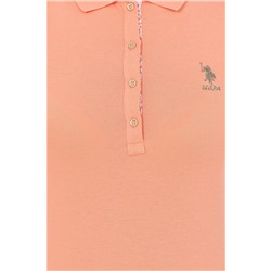 Kadın Somon Basic Polo Yaka Tişört