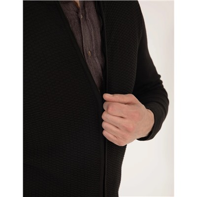 Siyah Slim Fit Triko Hırka
