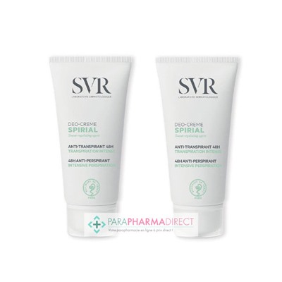 SVR Spirial Déodorant Anti-Transpirant 48h Déo-Crème 2x50mlLot  × 2