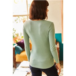 Olalook Kadın Su Yeşili Patlı Kaşkorse Bluz BLZ-19000588