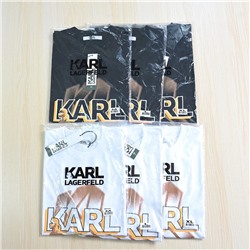 Дышащая хлопковая футболка со смещенным рисунком KARL LAGERFEL*D ОРИГИНАЛ!