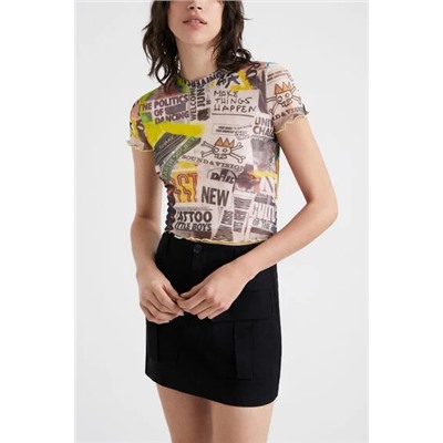 Camiseta slim tul periódicos