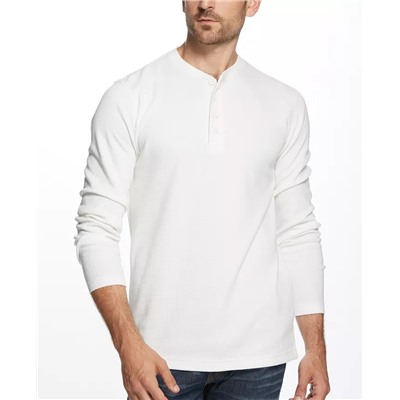 WEATHERPROOF VINTAGE Men's Long Sleeved Waffle Henley T-shirt