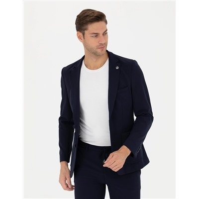Lacivert Body Esnek Fit Blazer Ceket