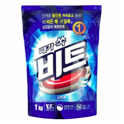 LION BEAT (Pouch) Концентрированный стиральный порошок для ручной и автоматической стирки (для в 1000г