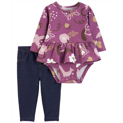 Baby 2-Piece Floral Bodysuit Pant Set