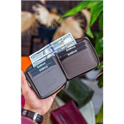 Garbalia, Carole Hakiki Deri Fermuar Kilitli Vizon Unisex Cüzdan