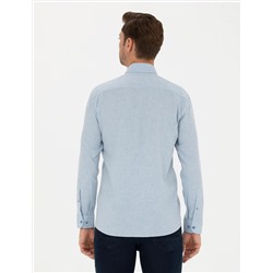 Açık Mavi Slim Fit Uzun Kollu Gömlek