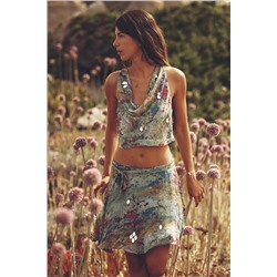 DRAPED PRINTED TOP