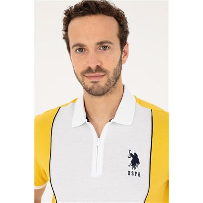 Erkek Regular Fit Polo Yaka Safran Tişört