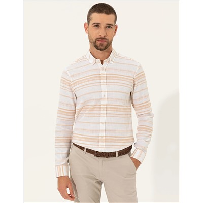 Safran Slim Fit Uzun Kollu Gömlek