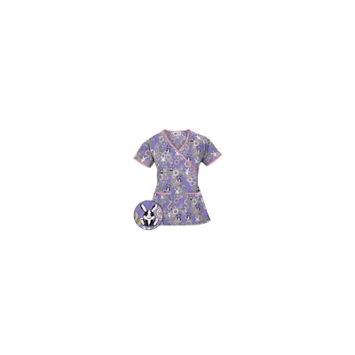 UA Hippity Hop Dark Lilac Mock Wrap Scrub Top