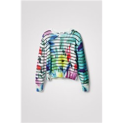 Jersey rayas tie-dye floral