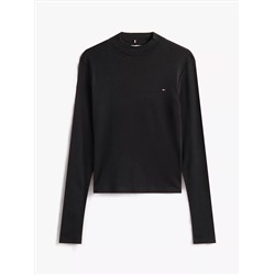 Mockneck Stretch Knit Top