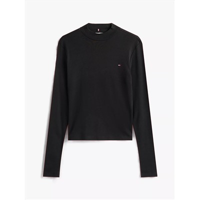 Mockneck Stretch Knit Top
