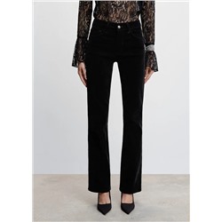 Jeans flare tiro medio terciopelo -  Mujer | MANGO OUTLET España