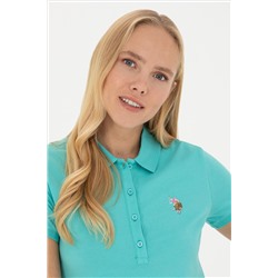 Kadın Mint Polo Yaka Tişört