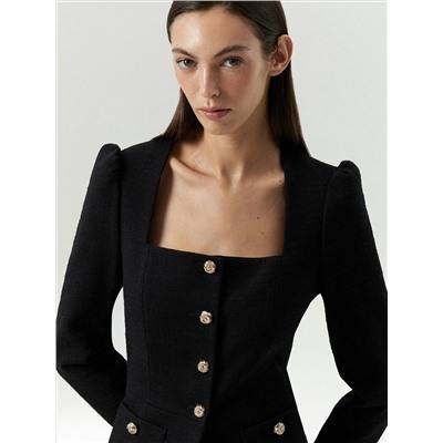 Твидовый жакет с квадратным вырезом, ML821/camadi