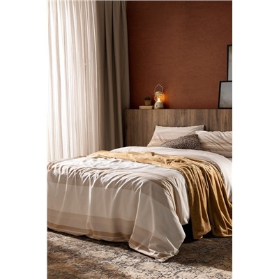 Desty King Size Pamuklu Battaniye Seti - Camel