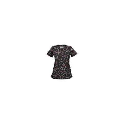 UA Life Saver Black Print Scrub Top