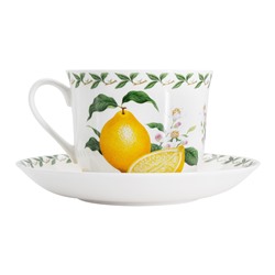 Пара чайная, 1 перс, 2 пр, 480 мл, фарфор F, белая, Лимон, Orchard Fruits, 53978