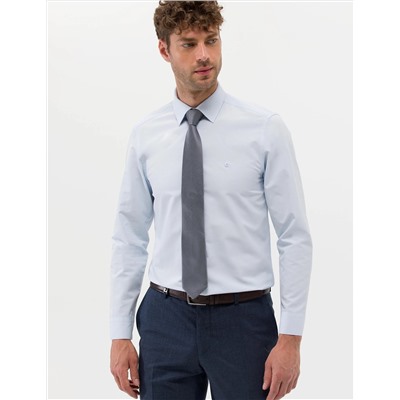 Açık Mavi Slim Fit Uzun Kollu Basic Gömlek
