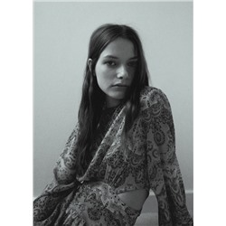 Vestido estampado aberturas