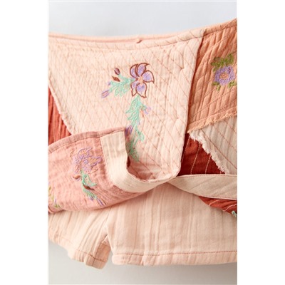 EMBROIDERED PATCHWORK SKIRT