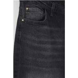 Antrasit Yüksek Bel Geniş Paça Büyük Beden Wide Leg Jeans TBBAW23CJ00020