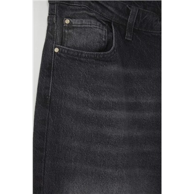 Antrasit Yüksek Bel Geniş Paça Büyük Beden Wide Leg Jeans TBBAW23CJ00020
