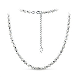 Колье из серебра с пресноводным культивированным жемчугом родированное - 37 см (+5) 925 пробы 241-10-292-37р