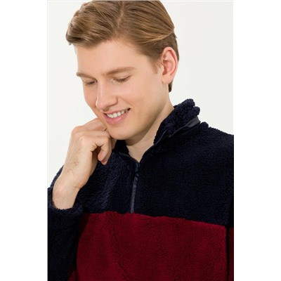 Erkek Lacivert Dik Yaka Sweatshirt